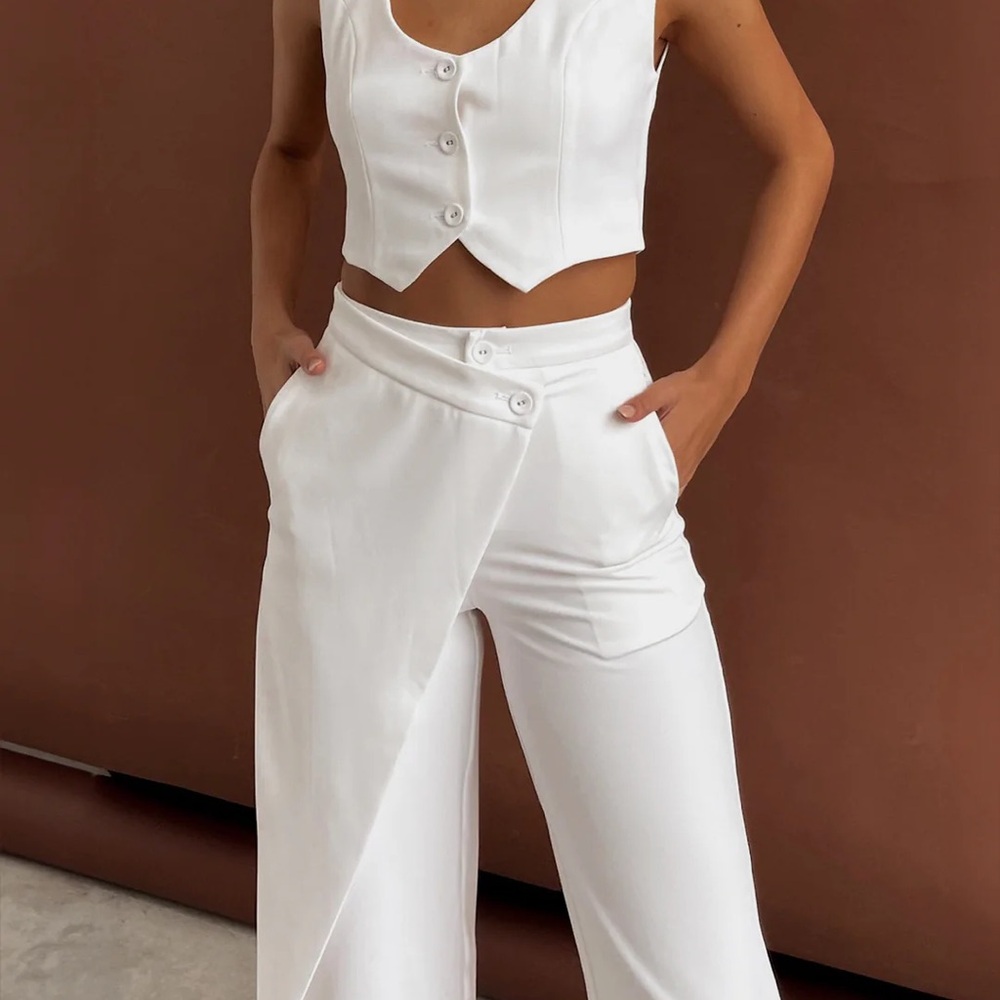 Commense Small Solid Asymmetrical Straight Leg Pa… - image 5